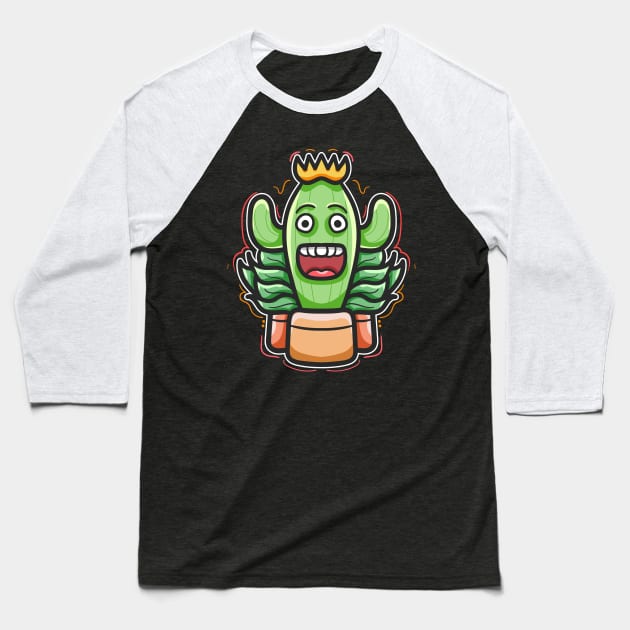 King Cactus Baseball T-Shirt by Dzulhan
